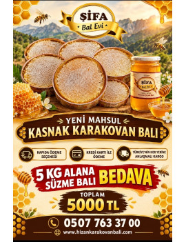 5 KG KASNAK KARAKOVAN BALI ALANA SÜZME ÇİÇEK BALI BEDAVA 